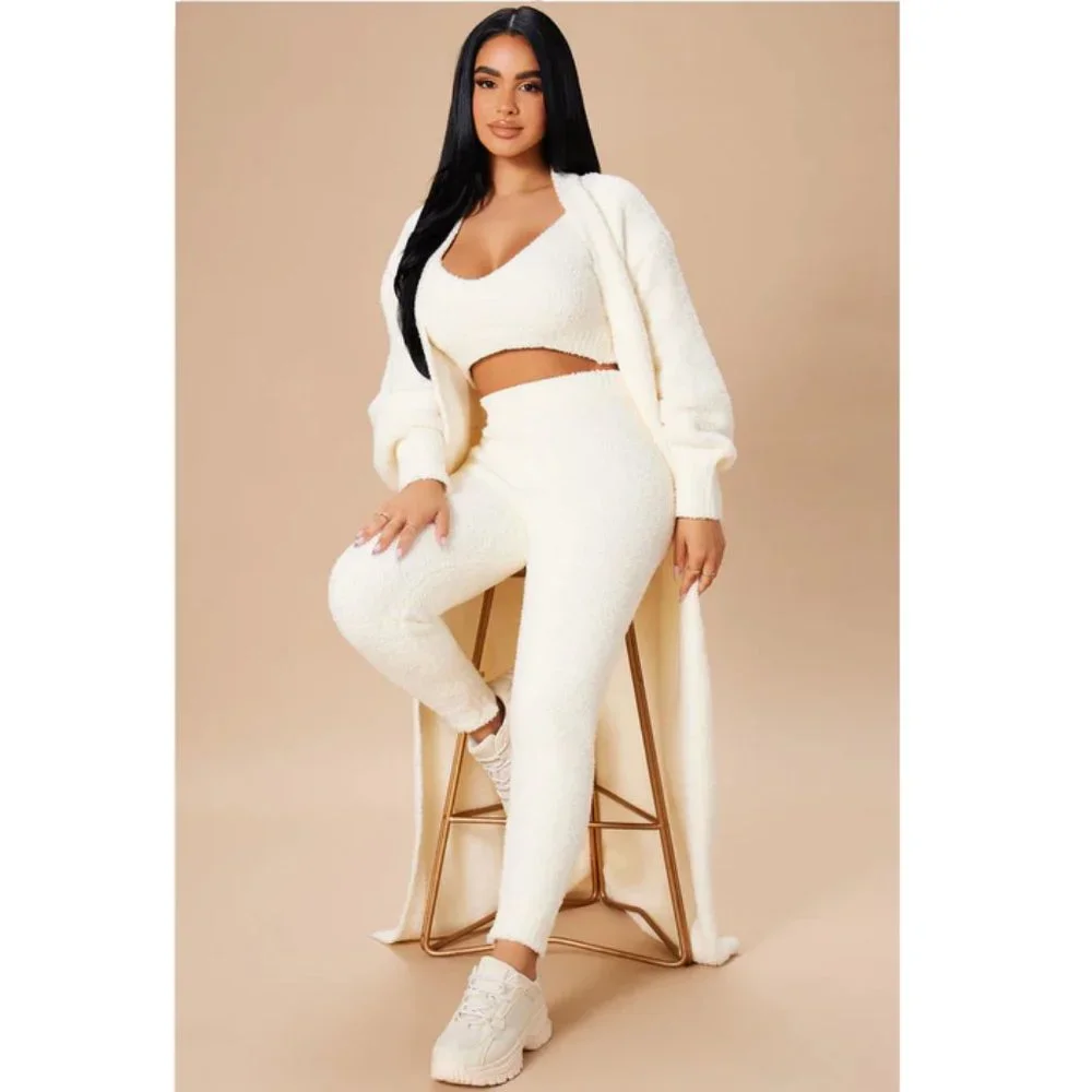 Living In It 3 Piece Legging Set - Ivory - Picture 1 of 4